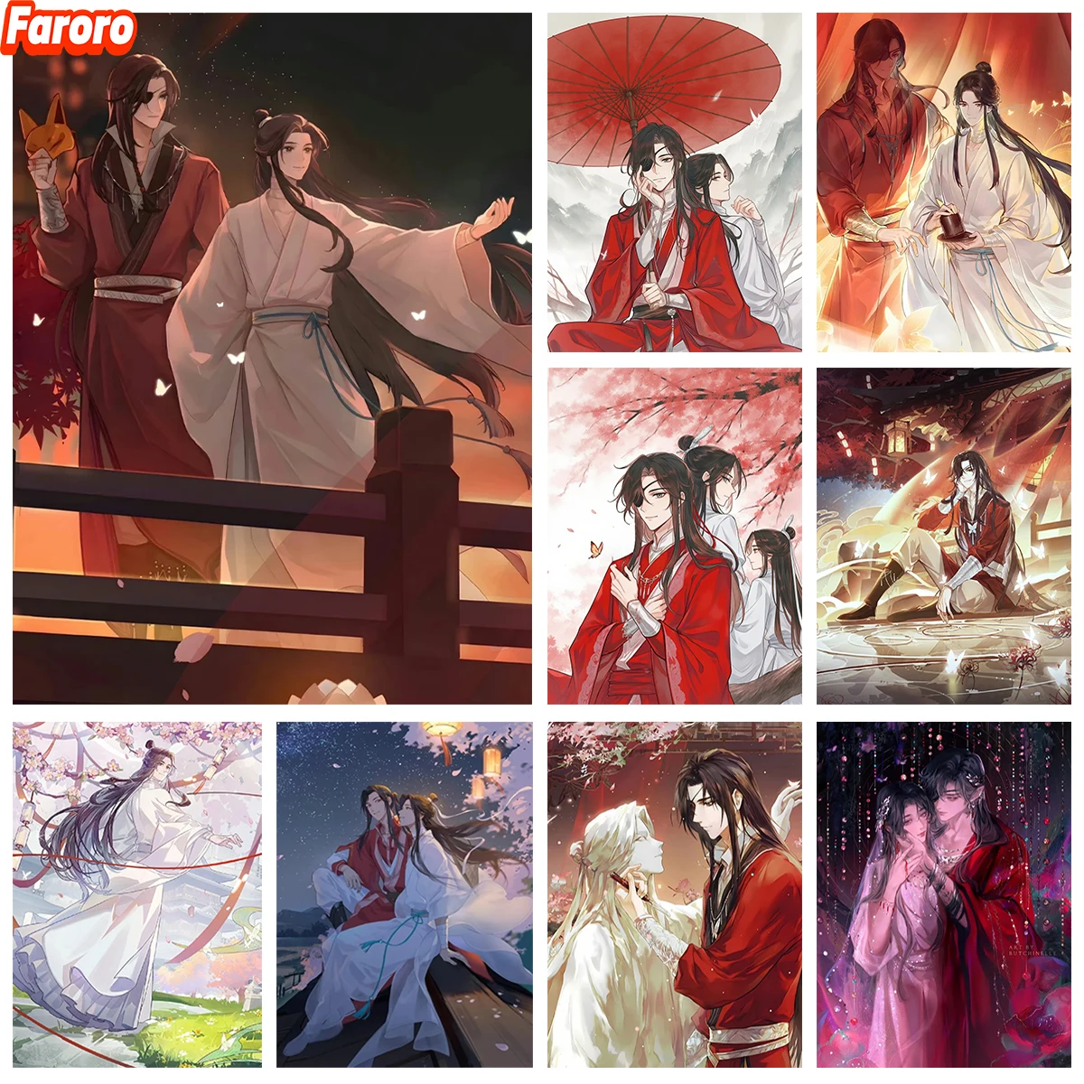 

Heaven Official's Blessing 5D AB Diamond Painting Popular Animation Poster Diamond Cross Stitch Lian San Lang Home Mural Decor