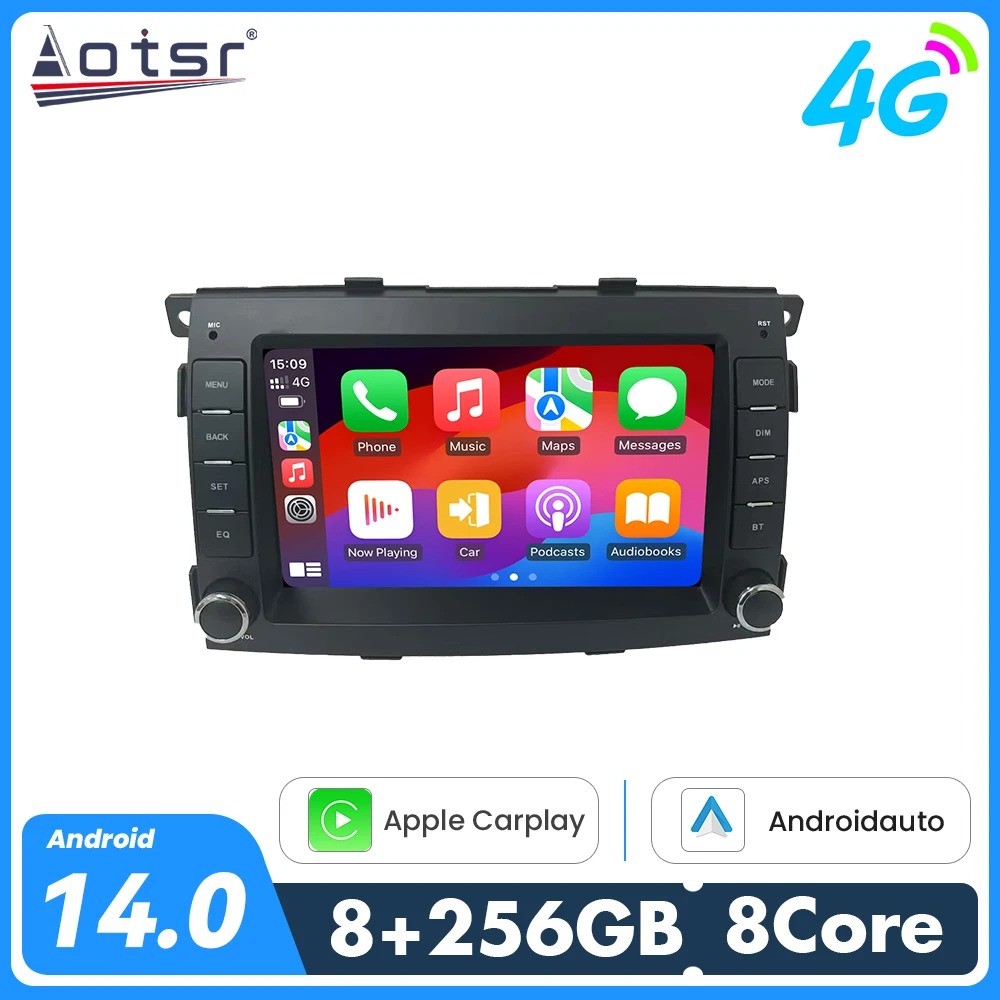 7 "أندرويد 14 لكيا سورينتو 2009-2012 ، نمط السيارة الأصلي لتحديد المواقع والملاحة Carplay راديو السيارة شاشة تعمل باللمس مشغل وسائط متعددة 4G #1