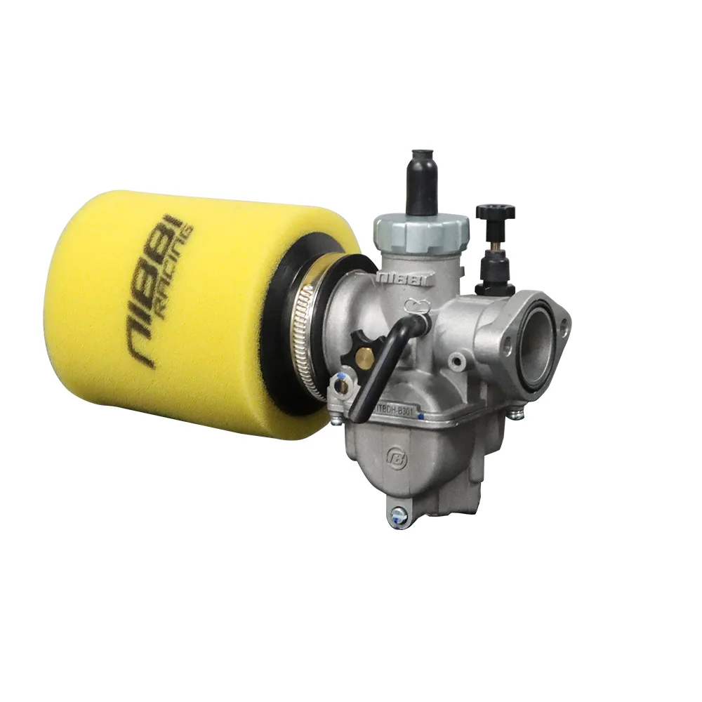 NIBBI PE17-28mm Flansch-Vergaser-Kit mit 45/49mm Abnehmbarem Schwamm-Luftfilter für Yamaha Honda KTM 2T/4T Motorrad-Vergaserdüsen – Detail 10