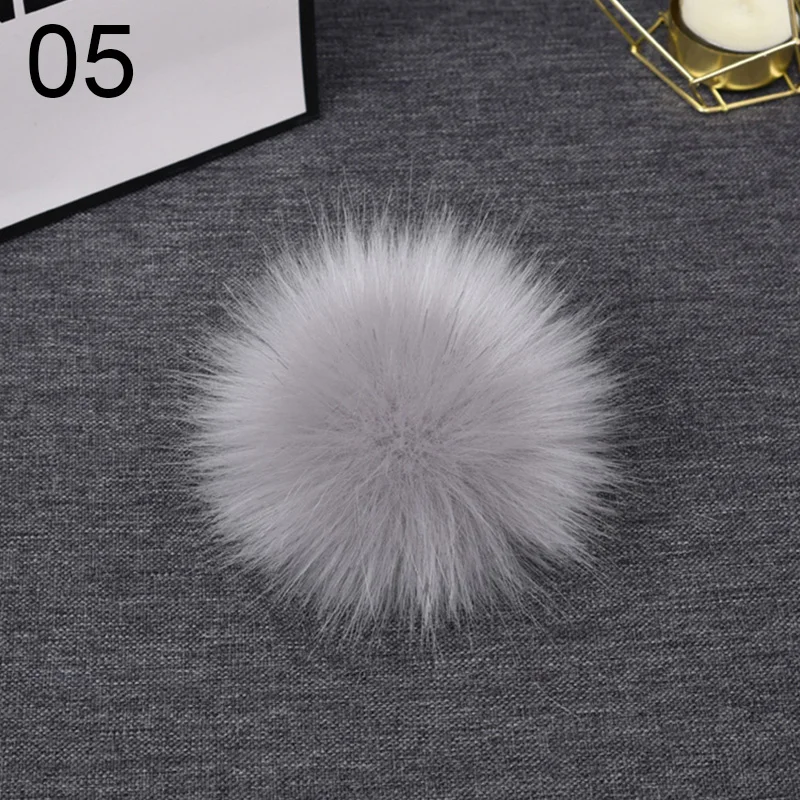 1PC 10cm Plush Hairball With Rubber Band Fluffy Faux Fur Ball DIY Knitted Cap Fur Pom Pom Handmade Clothing Sewing Accessories