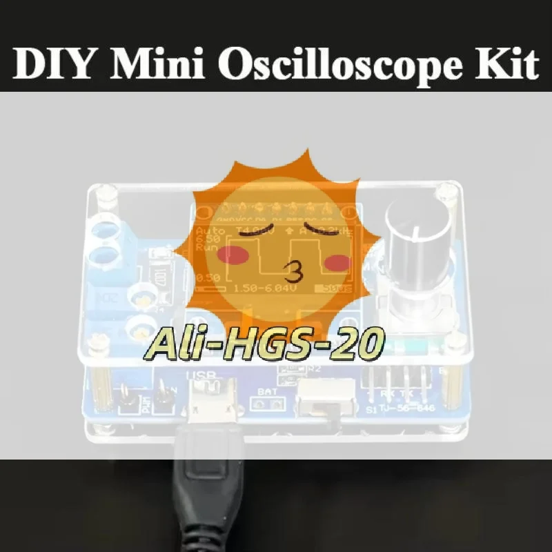 Oscilloscope DIY Mini Kit STC8K8A MCU 0.96 Inch OLED Display High Sensitivity Electronic Testing for Lab or Home Hobbies