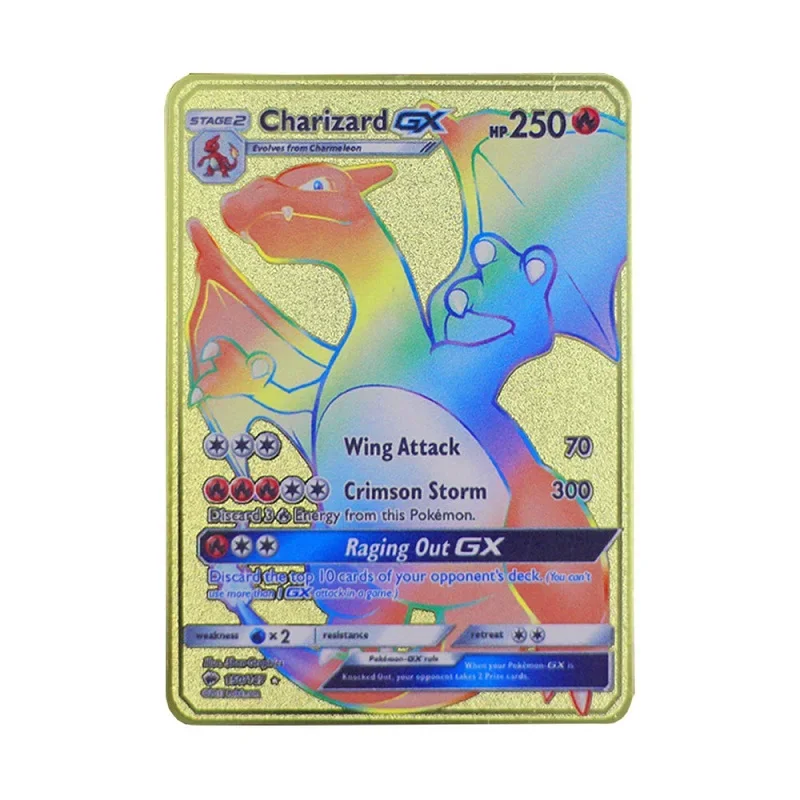 Pokemon Metallkarte 10.000 Punkte Arceus Charizard Raichu Super Card Golden English Mewtwo Vmax GX EX Weihnachtsgeschenk