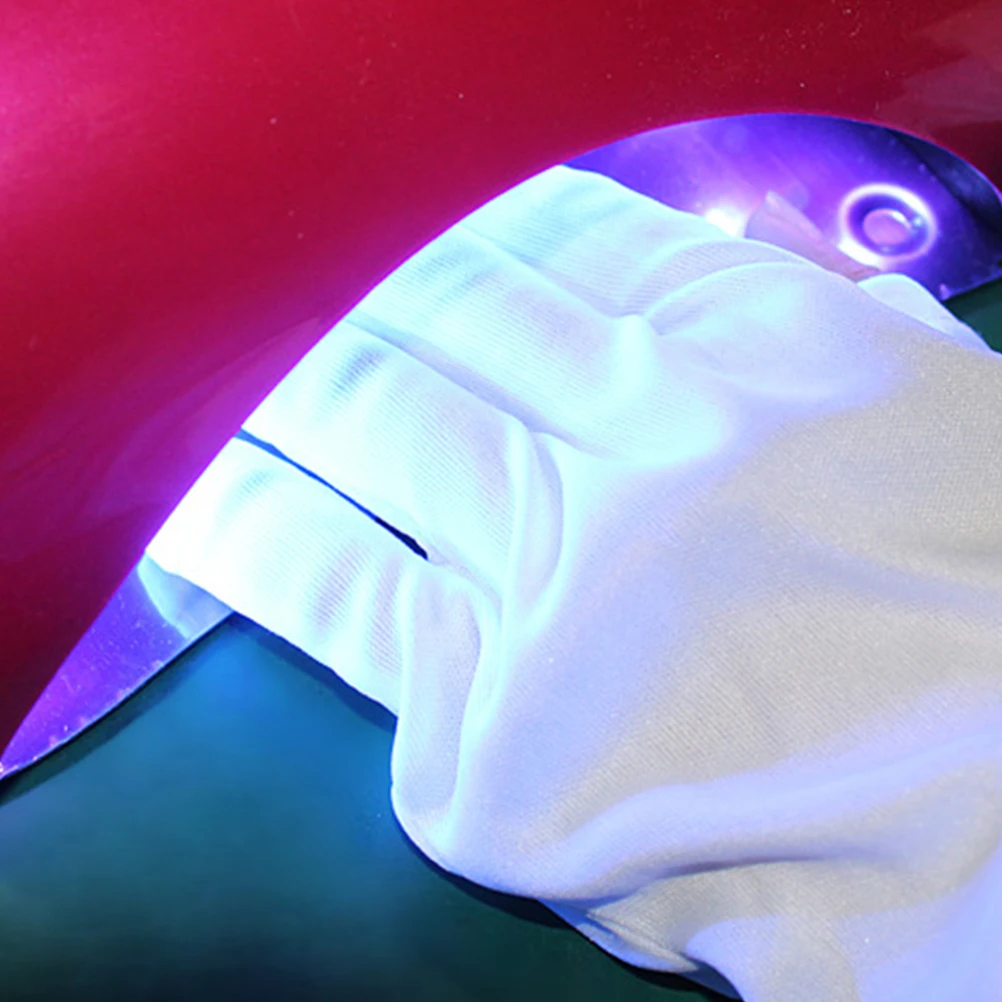 

2 Pairs Manicure Glove Anti UV Shield Half-finger Gloves Protection Dryer Tools