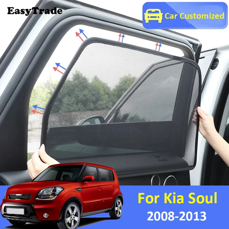 

For Kia SOUL AM 2008-2013 Magnetic Car Sunshade Side Window Sun Visor Mesh Curtains Sunscreen Heat Insulation Sunshield Cover