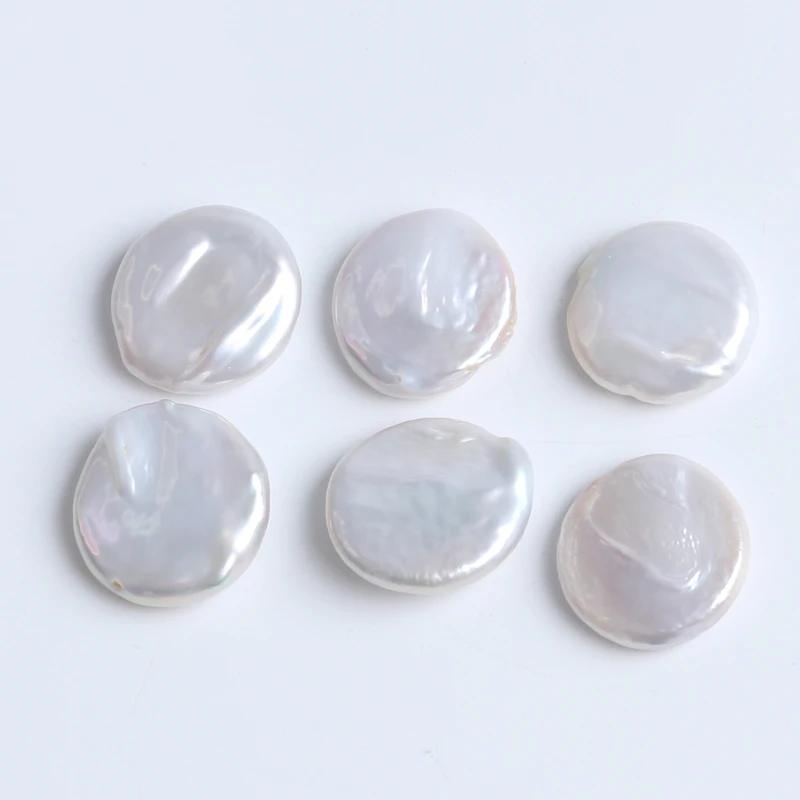 14-19mm Natural white pink color round drop oval shape Loose Freshwater Coin Baroque Pearl Beads