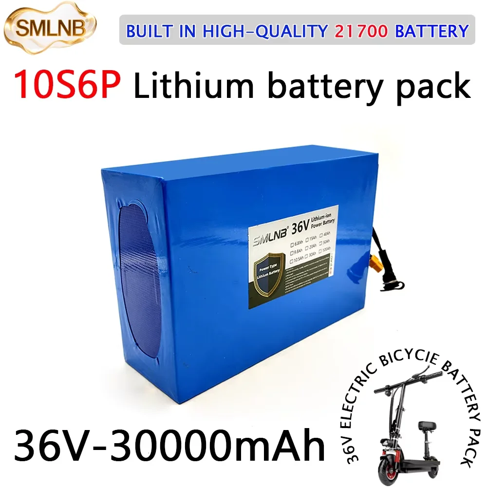 

NEW 21700 Lithium battery pack 10S6P 36V 30ah buith in BMS Protection for 1000W High Power Tool spare Batteries