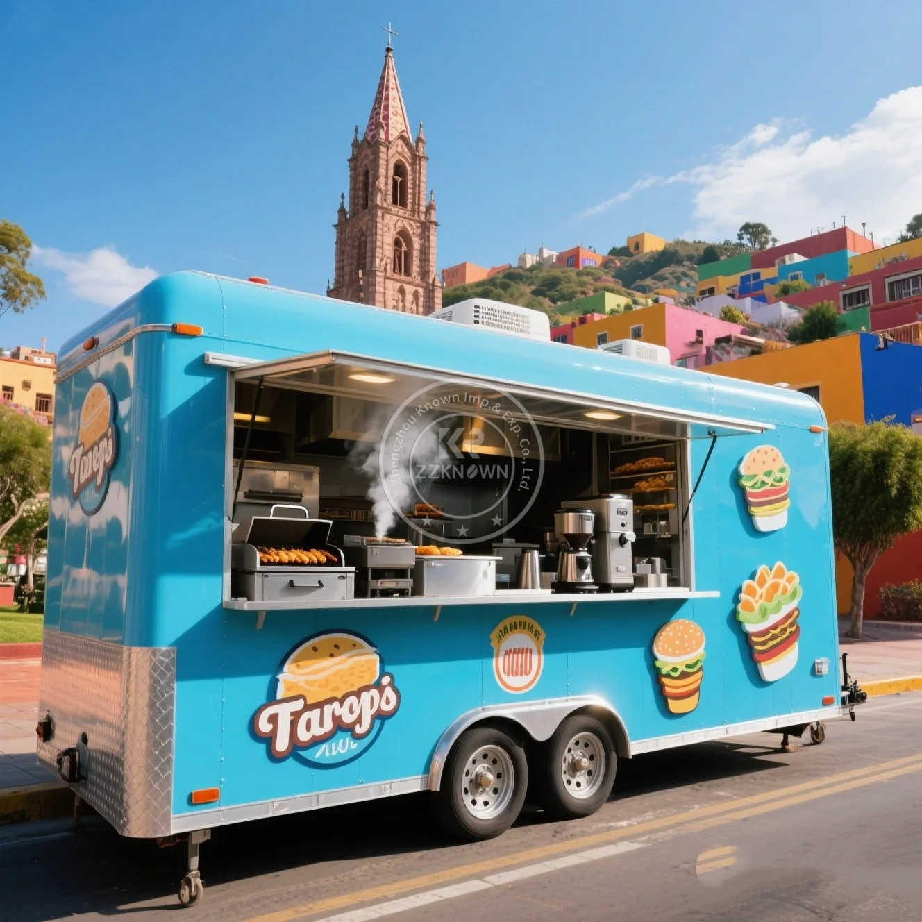 2025 trailer de café móvel eua padrão carrinho de venda de alimentos carro de alimentos cor personalizada puxar o carrinho de jantar carro de comida para venda