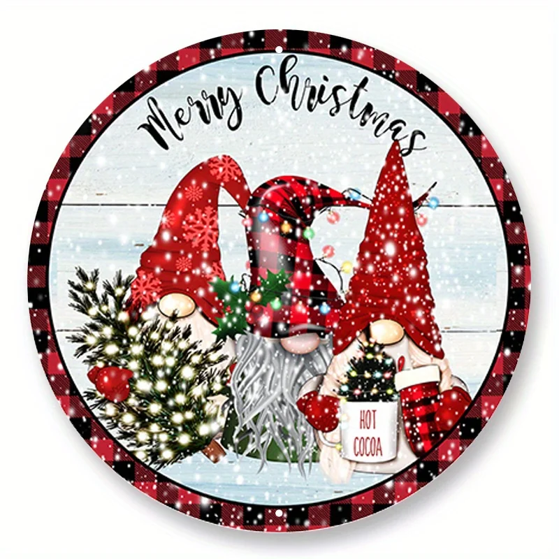 1pc 8x8inch Vibrant Aluminum Metal Sign - Spread Holiday Cheer with this Merry Christmas Sign for Wreaths, Door Hanger