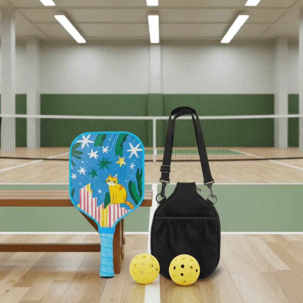 Cartoon Children's Pickleball Set Lightweight Colorful Children's Pickleball Rackets Glass Fiber 2 Balls Pickleball Paddle Set