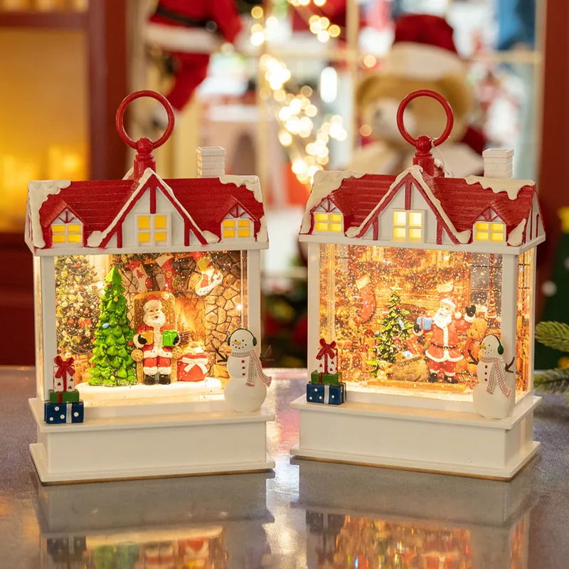 2026 new Christmas Christmas snow wind lanterns, Santa Claus crystal lights, music box decorations, holiday gifts