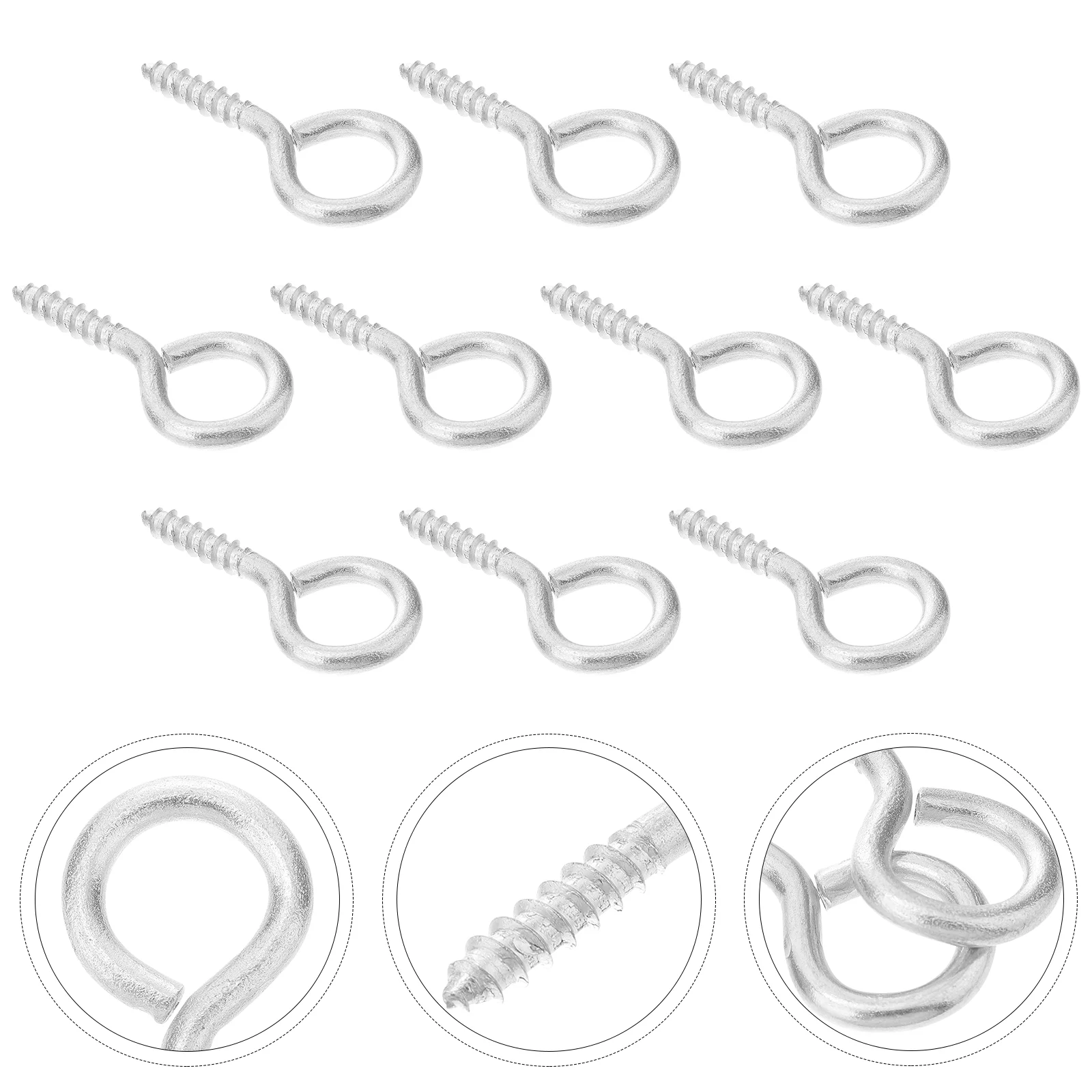 

10 Pcs Heavy Duty Hooks Screw for Wood Bolt Accessories Suspension Metal Screws Nickel-plated Iron Bolts Lifting