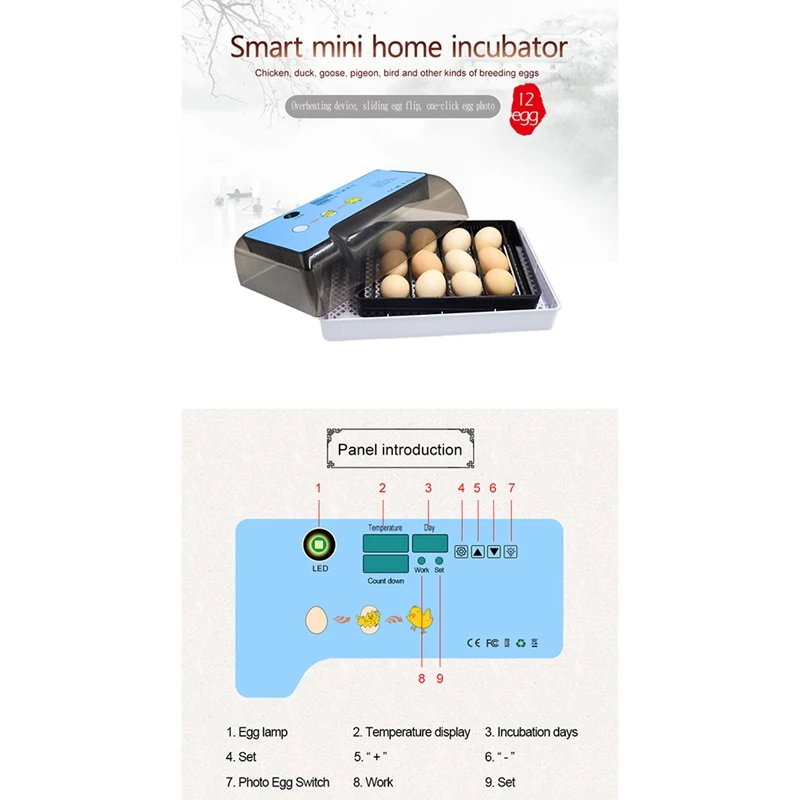 Farm Hatchery Incubator Brooder Machine 4-35 Egg Hatchers Chicken Automatic Eggs Incubator Bird Quail Brooder EU Plug