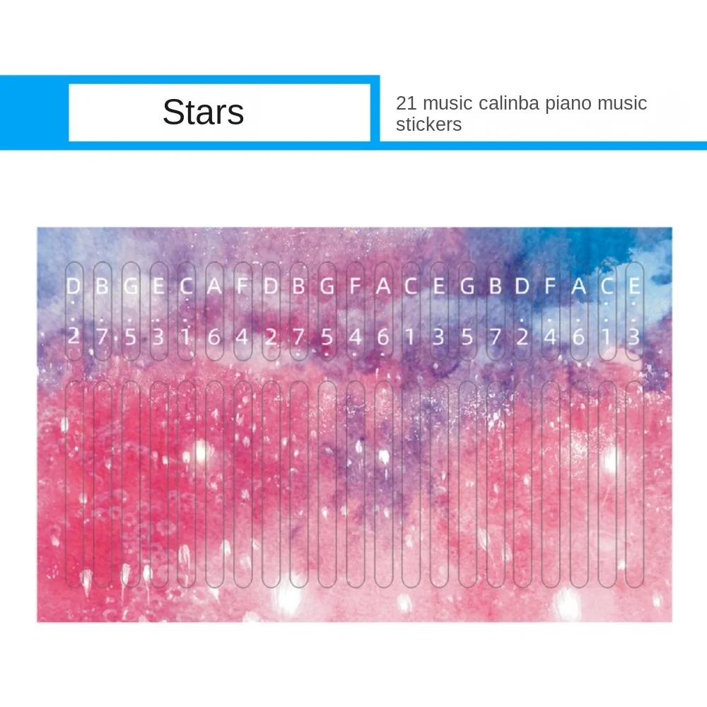 تعزيز الذاكرة كاليمبا مقياس ملصق عملي مفيد DIY ملصقات ملونة 21 مفتاحًا ملصقات الصوت الملونة للمبتدئين #2