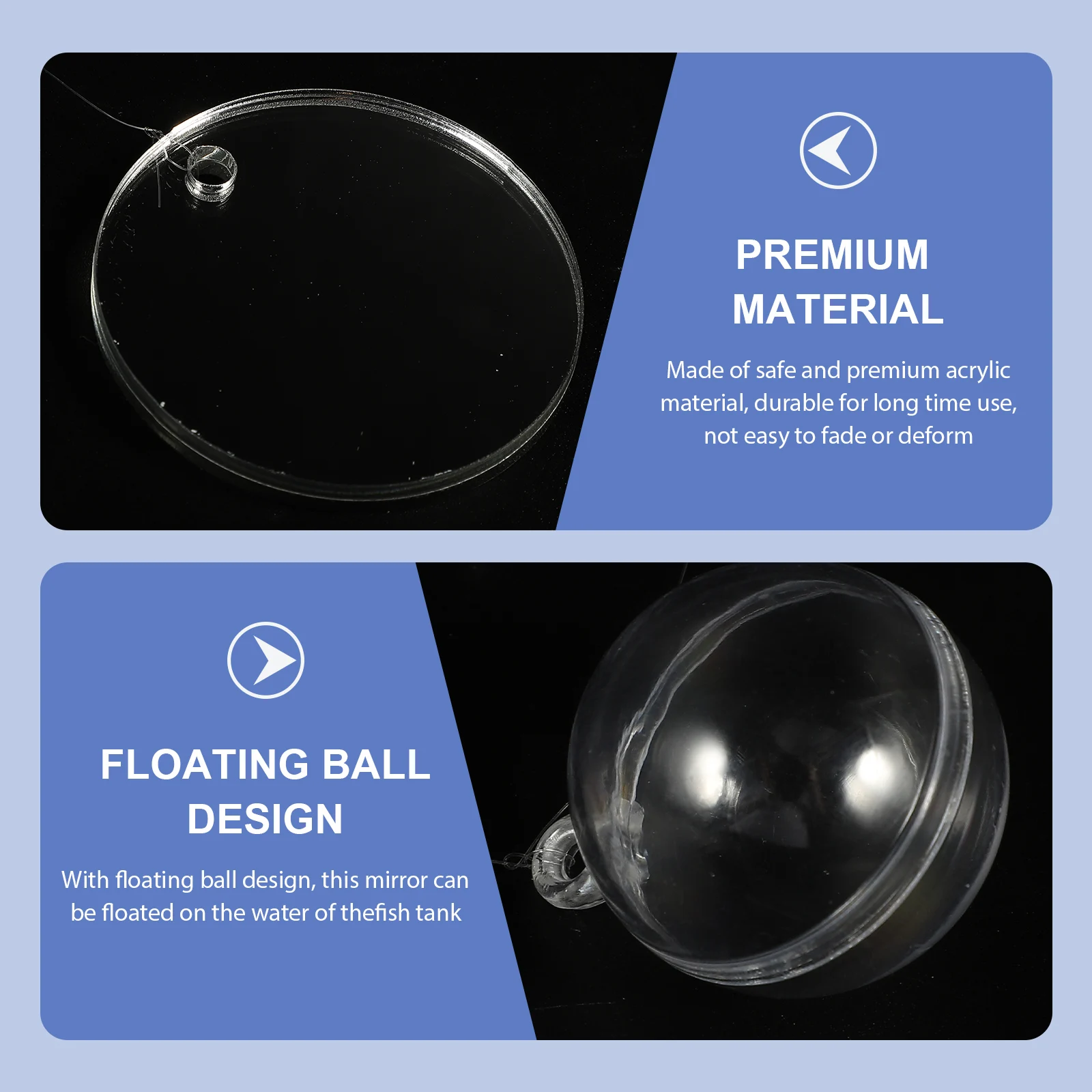 

4 Pcs Fish Tank Mirror Betta Supplies Aquarium for Accessories Small Decor Acrylic