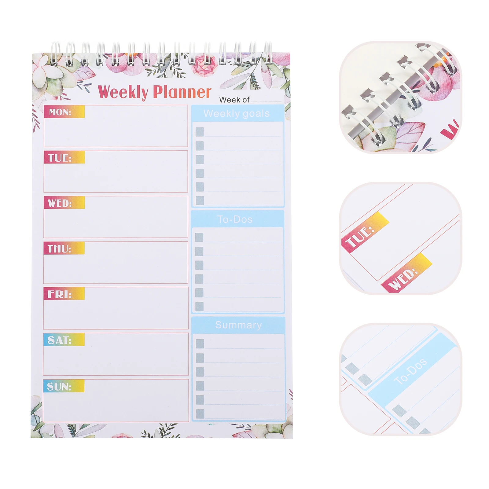 

Spiral Binding Thick Paper Notepad Planner for Daily Weekly Work Schedule Tearable To Do List Memo Pad Portable Undated Notebook
