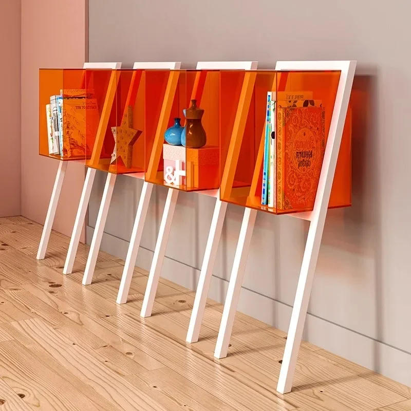 

Geometric Acrylic Bookshelf: A Minimalist Light-Luxury Statement Piece for Wall & Floor.