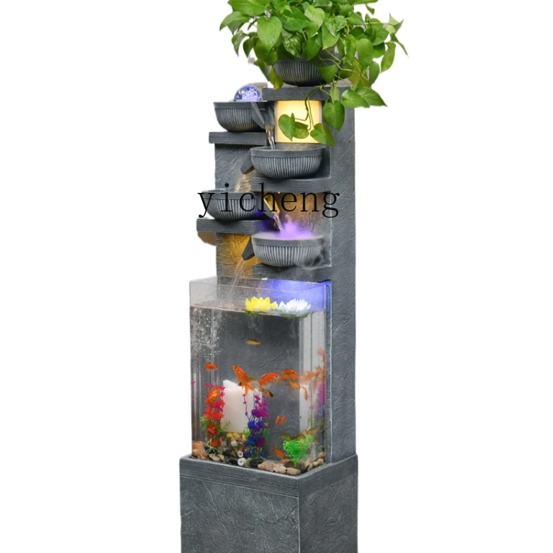 

XL Flowing Water Ornaments Rockery Fish Tank Fountain Waterscape Floor Home Living Room Humidifier Decoration