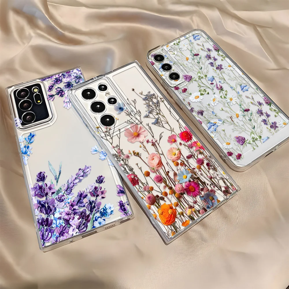 Flower Phone Case For Samsung A56 5g A57 A16 A17 A37 A07 A55 A54 A36 A26 A53 A35 Galaxy S26 S25 S24 S23 S22 Ultra FE Plus Cover