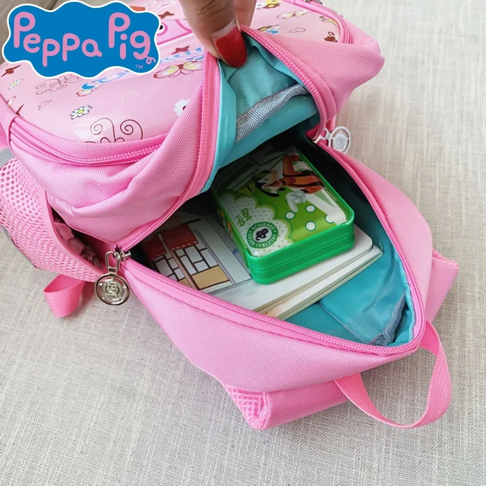 Peppa pig impresso dos desenhos animados das crianças mochila adequado para meninos meninas estudantes ao ar livre viagem escola presente do feriado