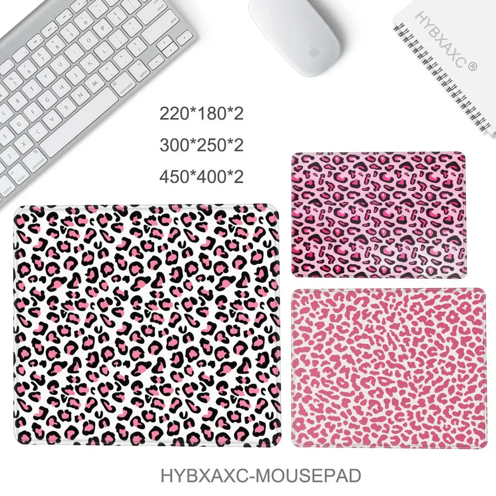 Pink Leopard Print Mouse Pad Small Mouse Pad Desk Pad Desktop Computer Keyboard Wireless Mouse Boy Girl Gift for Play games