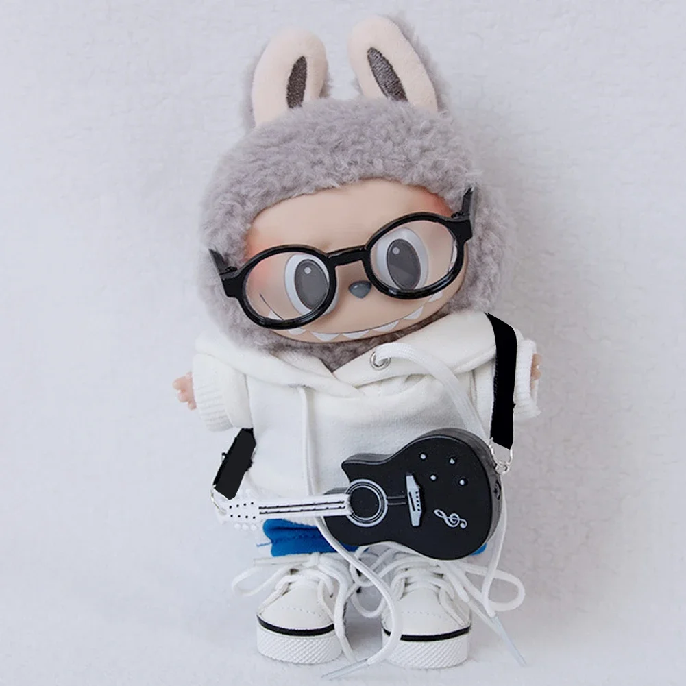 Mini accesorios de muñeco de peluche de 20cm para Corea, Kpop Exo Labubu, gafas de ídolo, collar, conjunto de guitarra, regalo de ropa