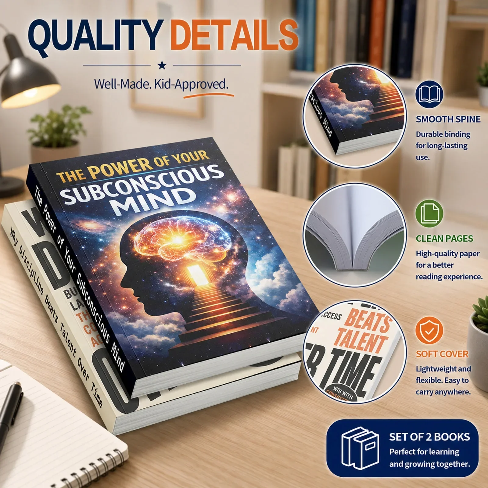 2-Book Personal Growth Set, The Power of Your Subconscious Mind & Why Discipline Beats Talent Over Time, Self-Discipline