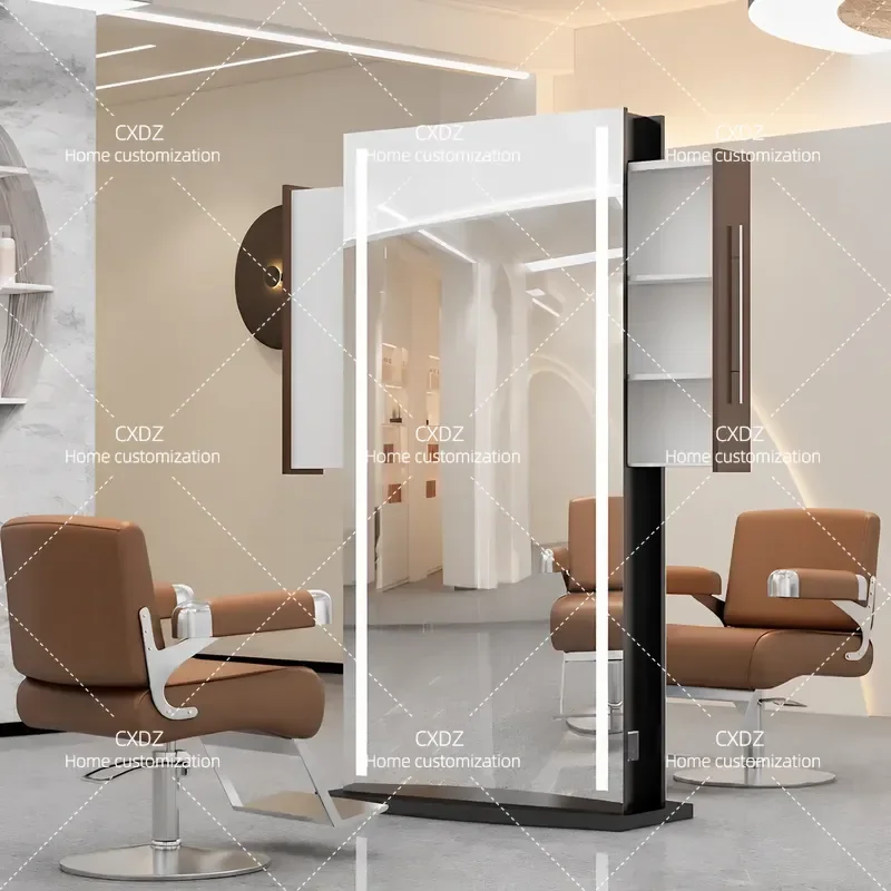 Double Sided Floor Mirror for Barber Shop Hair Salon High Definition Large Mirror for Hair Cutting Perming and Dyeing