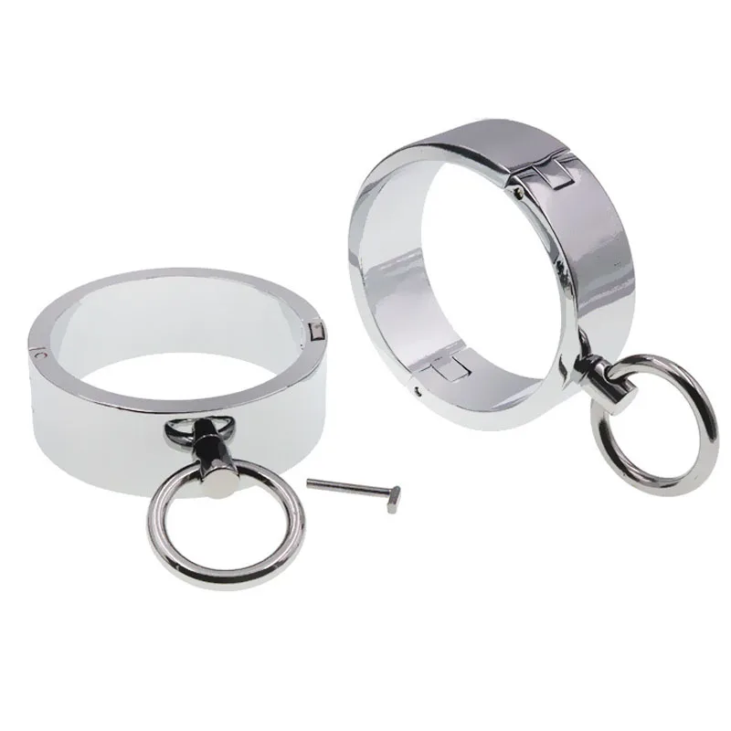 Metal Alloy Handcuffs Sex Games For Adults Restraints BDSM Bondage Ankle Hand Cuffs ring foot fetish Couple Sex Shop Products