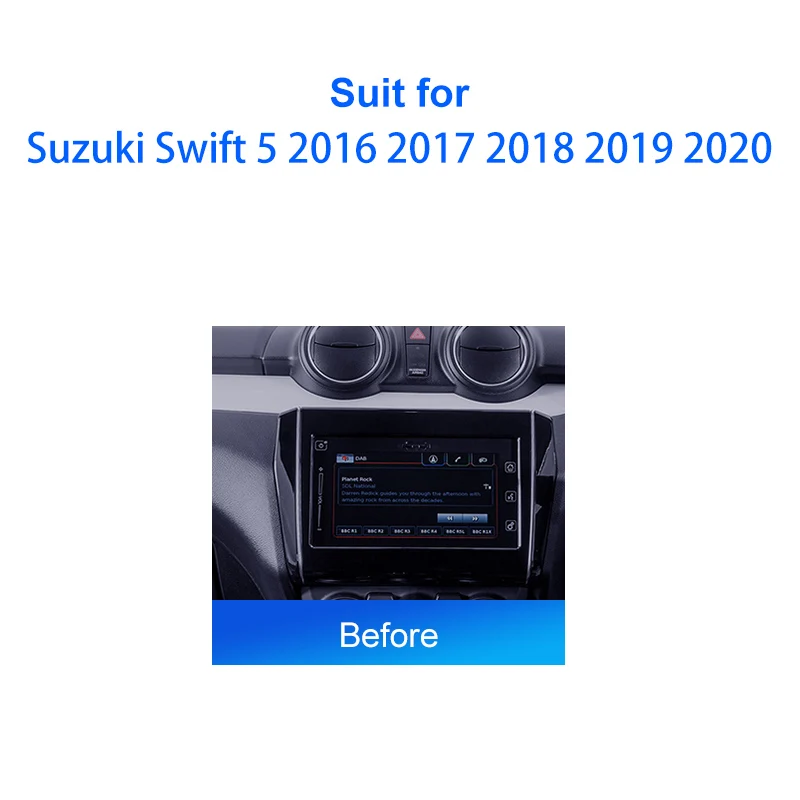 Panel instalacyjny ramka wykończeniowa radia samochodu do Suzuki Swift 5 2016 2017 2018 2019 2020 2 Din ramka montażowa zestaw ze szkieletem