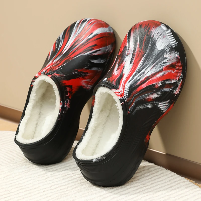 

YRZL Winter Slippers for Men Thermal Warm House Shoes with Non-Slip Rubber Sole Indoor Outdoor Comfortable Fuzzy Mens Slippers