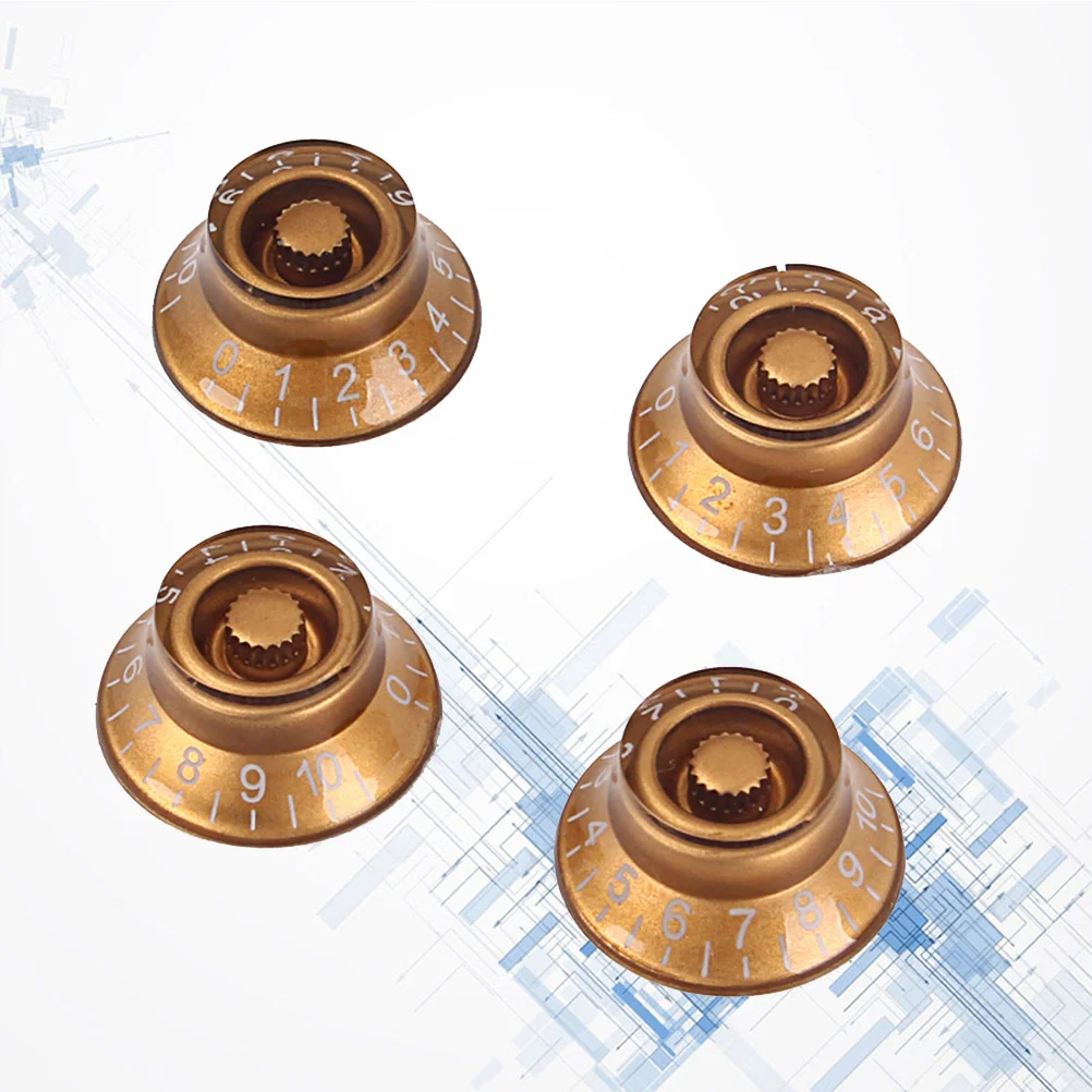 

4pcs Round Guitar Knobs Volume Tone Control Knobs Rotary Knobs Style Electric Guitar Parts Replacement GD28 (Golden)