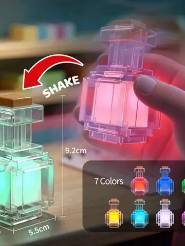 Rechargeable Night Light Mini 7 Color Liquid Medicine Bottle Pixel Wind Peripheral Design Game Toy Bedroom Decor Lamp Kids Gifts