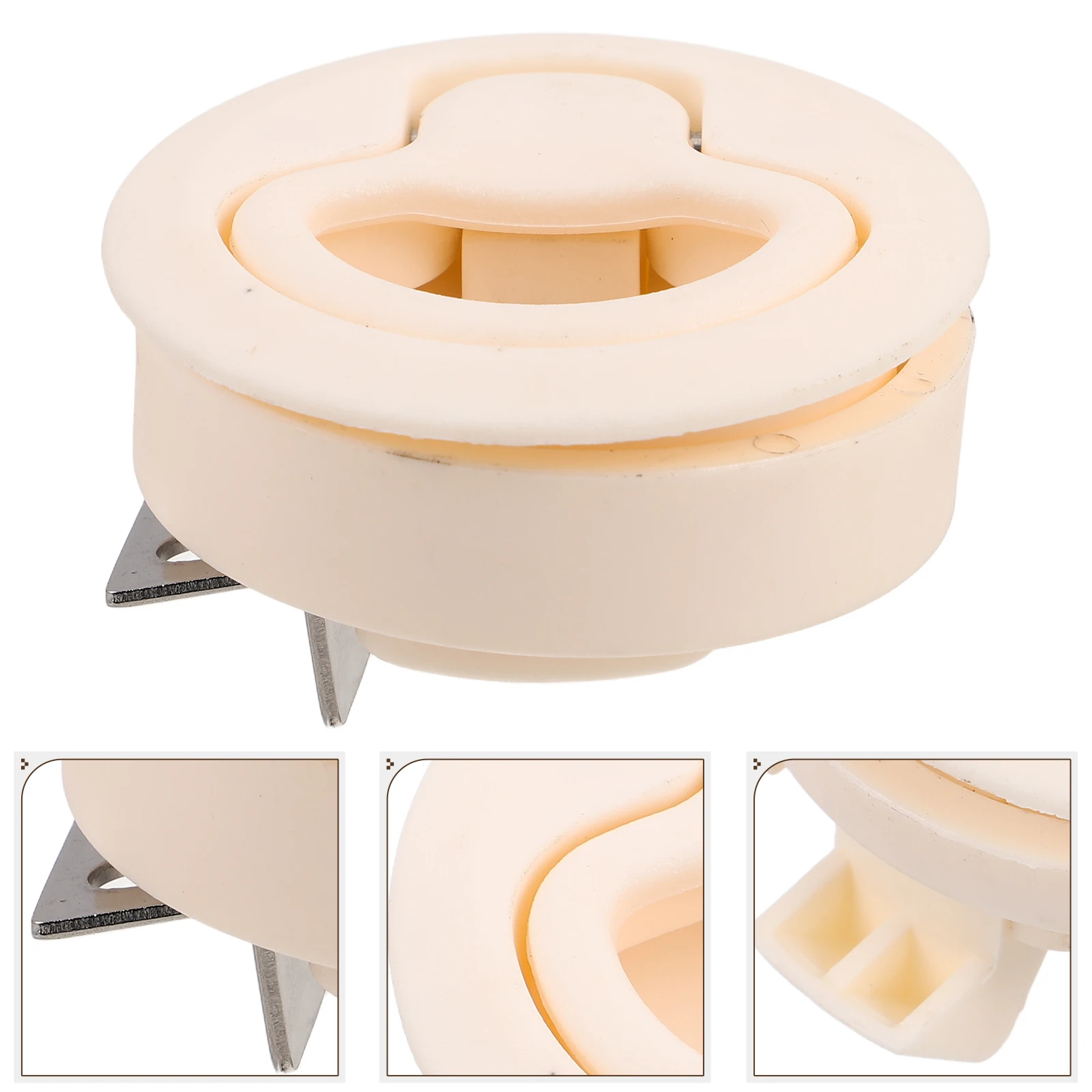

Nylon Ring Durable Marine Camper Door Lock Flush Slam Rv Cabinet Hardware Replacement Round Locks White Boat