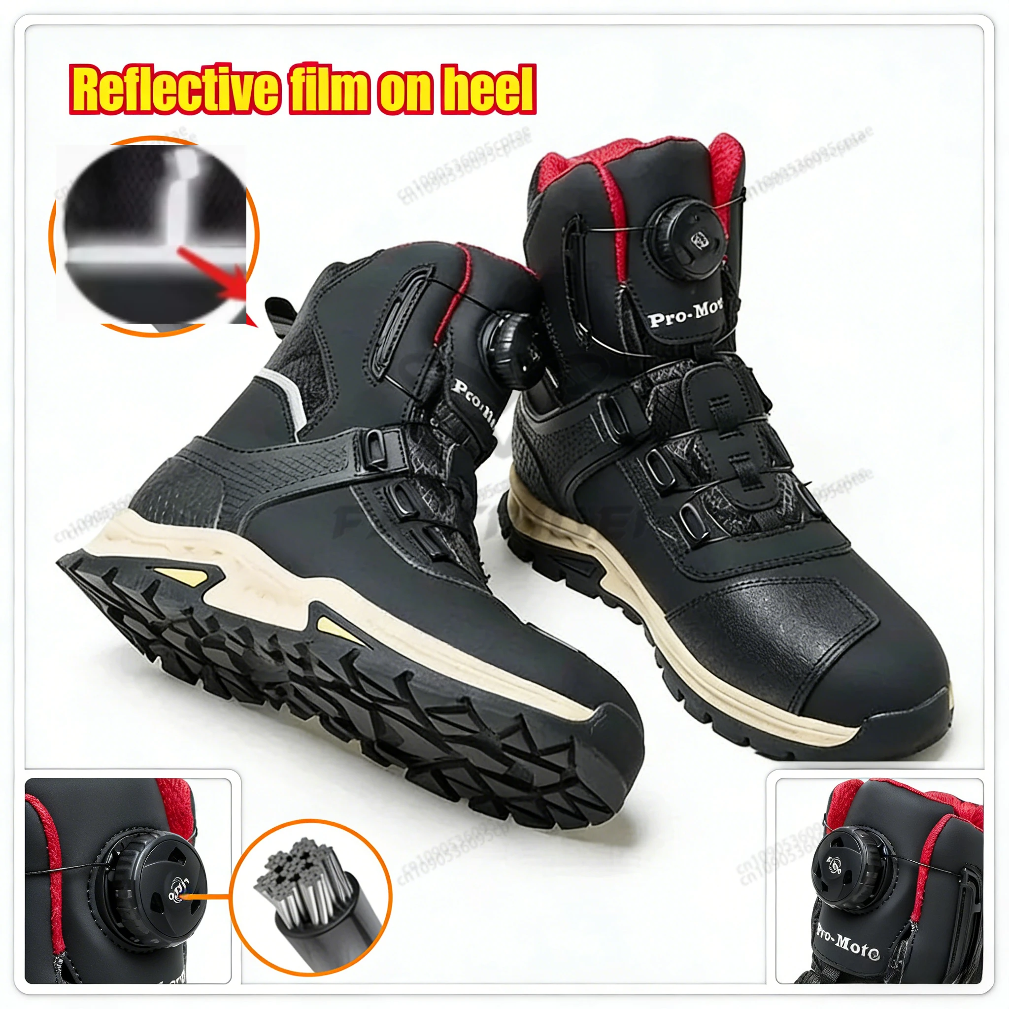 

Motorcycle Men Boots Breathable Anti-fall Rider Road Racing Casual Boots Gear Shift Rubber Sole Reflective Motorbike Shoes 20