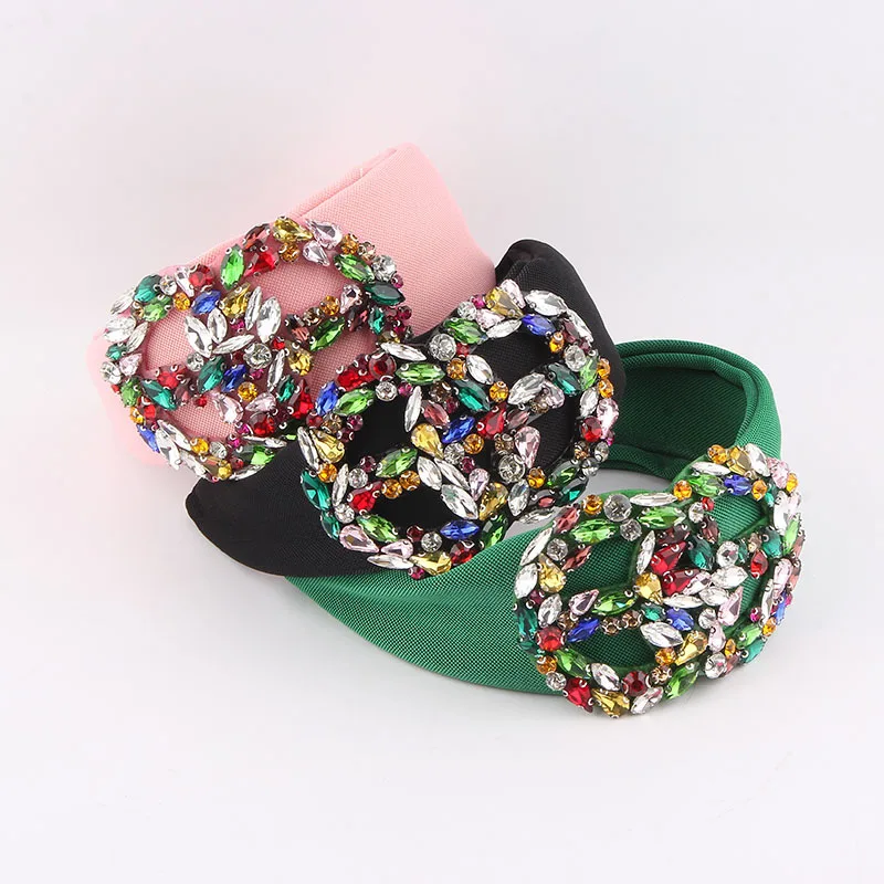 New Versatile Headband Creative Diamond Headband Women's Color Diamond Heavy Industry Trend Headgear Wholesale