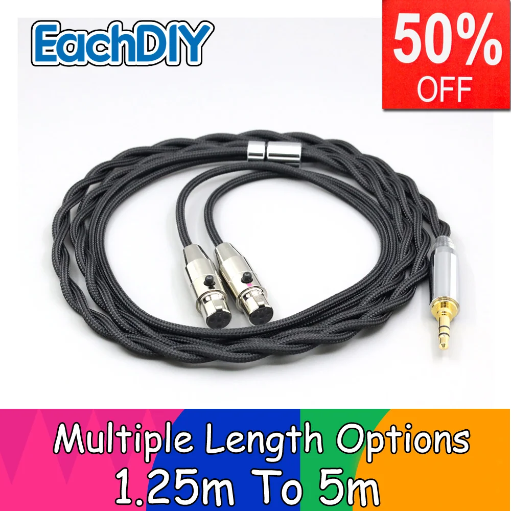

Nylon 99% Pure Silver Palladium Graphene Gold Shield Cable For LCD-3 LCD-2 LCD-X LCD-XC LCD-4z LCD-MX4 2 core Audeze LN008313