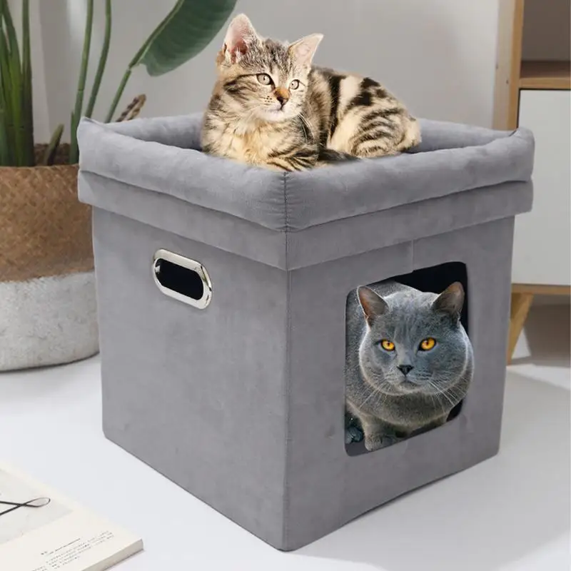 Cat Caves For Indoor Cats Cat Cube For Multiple Cats Kitten Removable Waterproof Small Cat Towers Hideaway Condo For All Seasons