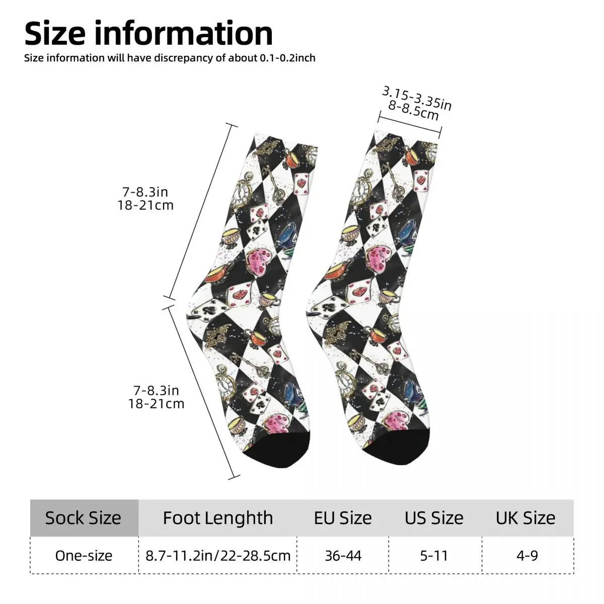 Unisex Men Socks Alice's Adventures In Wonderland Stockings Autumn Funny Soft Socks Design Running Sports Anti Sweat Socks