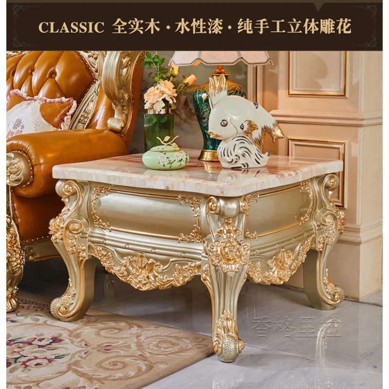 Custom. hot sales white metal mirror side corner table modern luxury round glass marble top set corner table tea coffee tab