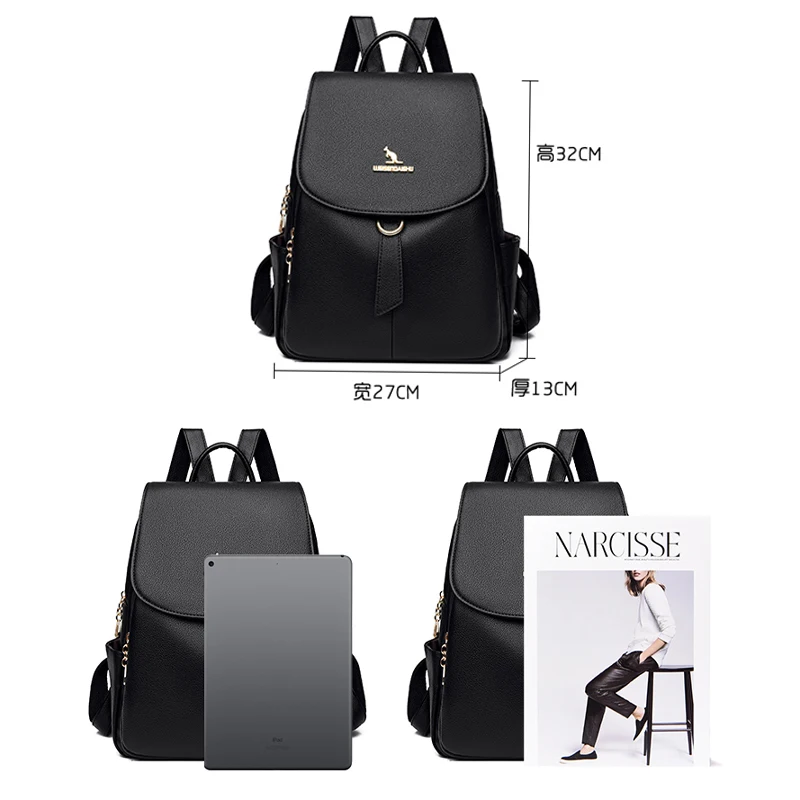 New Women\'s Retro Style Luxury Backpack High Quality Large Capacity School Student backpack Famous Designer Multi use Backpack