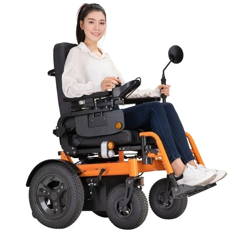 Electric wheelchair front and rear shock absorption full configuration intelligent elderly disabled four-wheeler