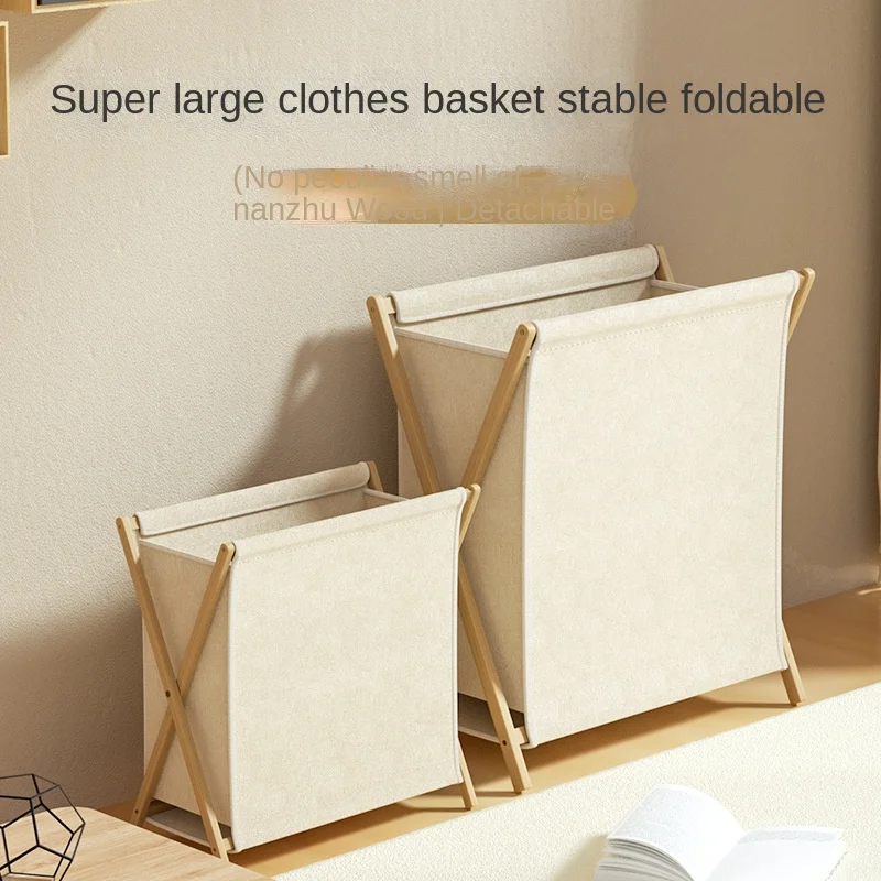 

Laundry Basket Storage Basket Foldable Wooden Collect Clothes Storage Basket Home Bamboo Bathroom Dirty Clothes Basket Laundry