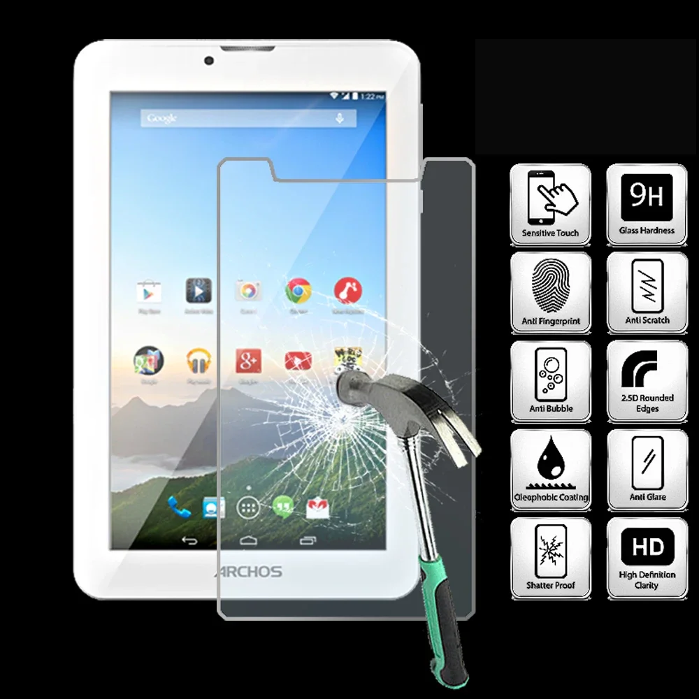 For ARCHOS 70b Xenon Tablet Tempered Glass Screen Protector Cover Explosion-Proof Anti-Scratch Screen Film