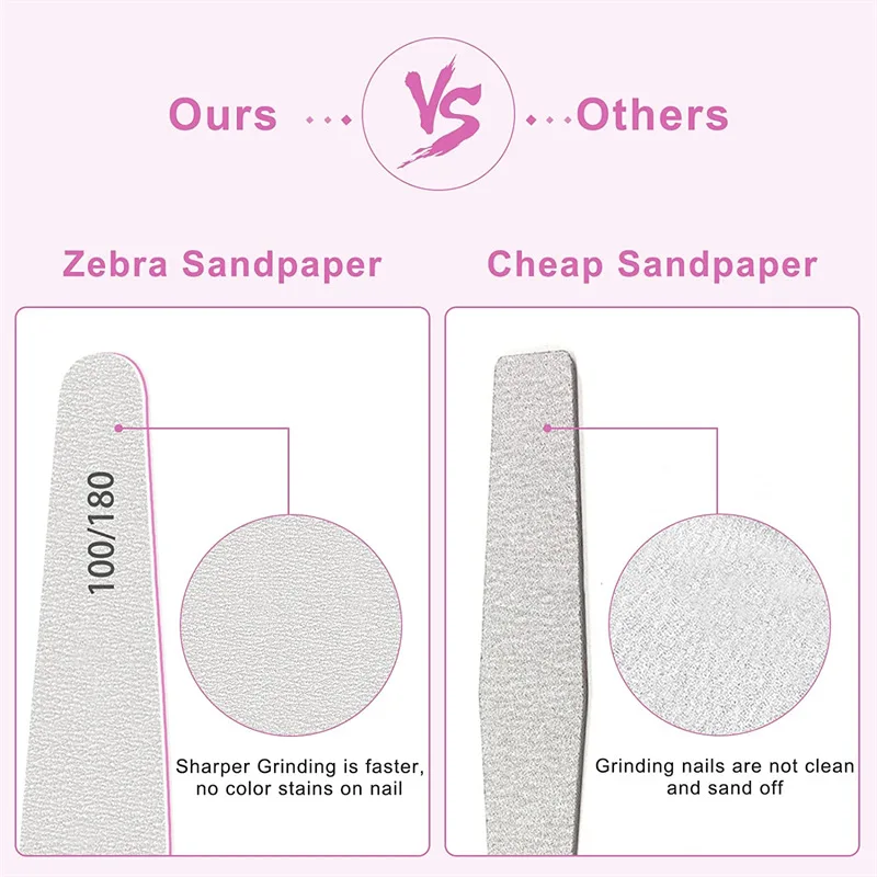 50/30 Uds. Lima de uñas de grano 100 a 4000 colores mezclados papel de lija profesional removedor de cutículas Nail Art Buffer accesorios de esmalte de uñas para