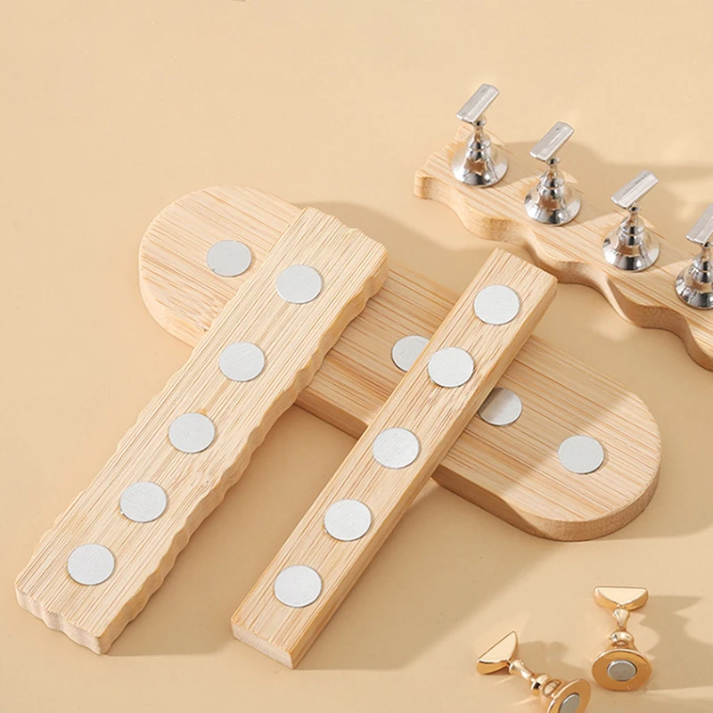 Support magnétique en bois pour ongles, présentoir de faux ongles, support de pratique pour Salon d'art, outils de pratique des ongles pour débutants