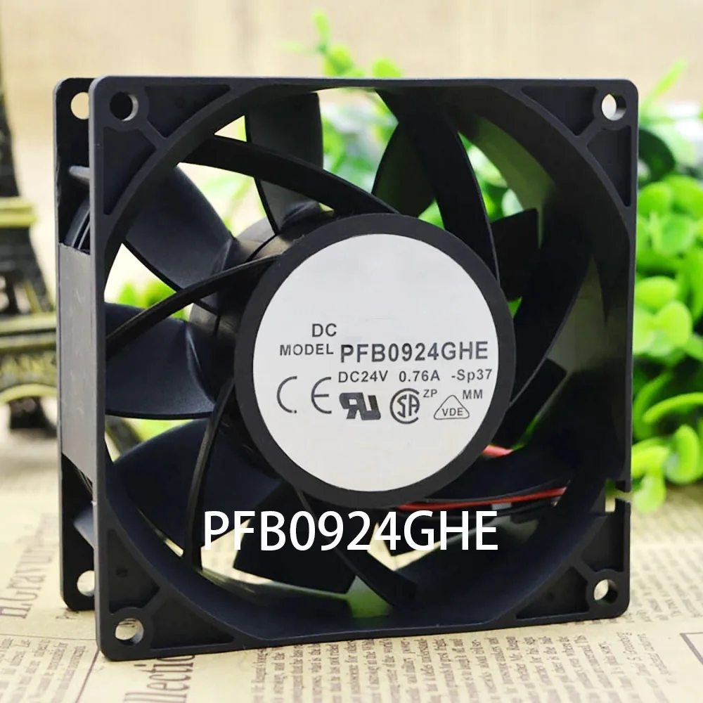 Low-Energy Electric Cabinet Industrial cooling Fan DC 24V 0.76A 2-wire 92*92*38mm PFB0924GHE