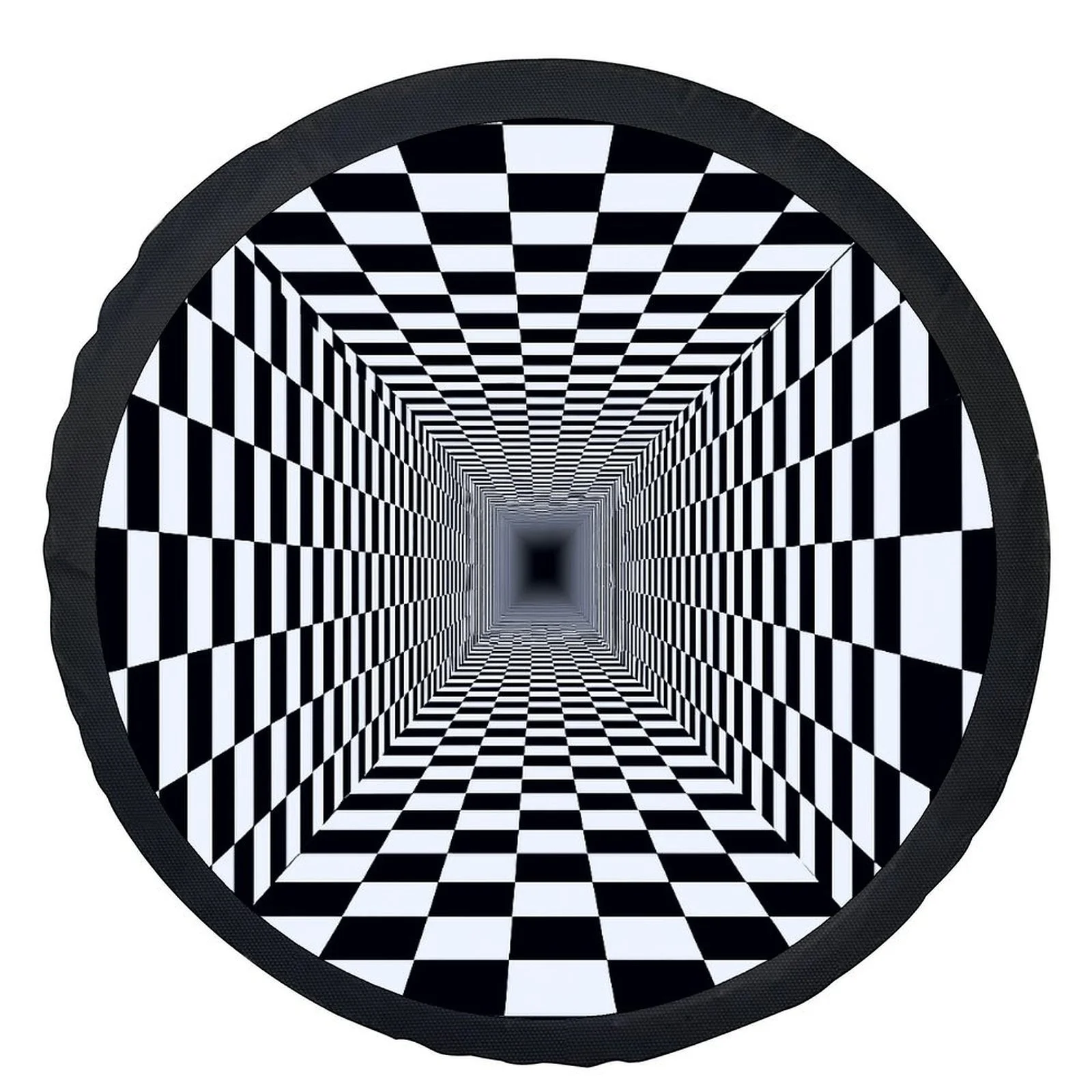 Checkerboard Tunnel Tire Cover Black White Racing Wheel Cover Heavy Duty