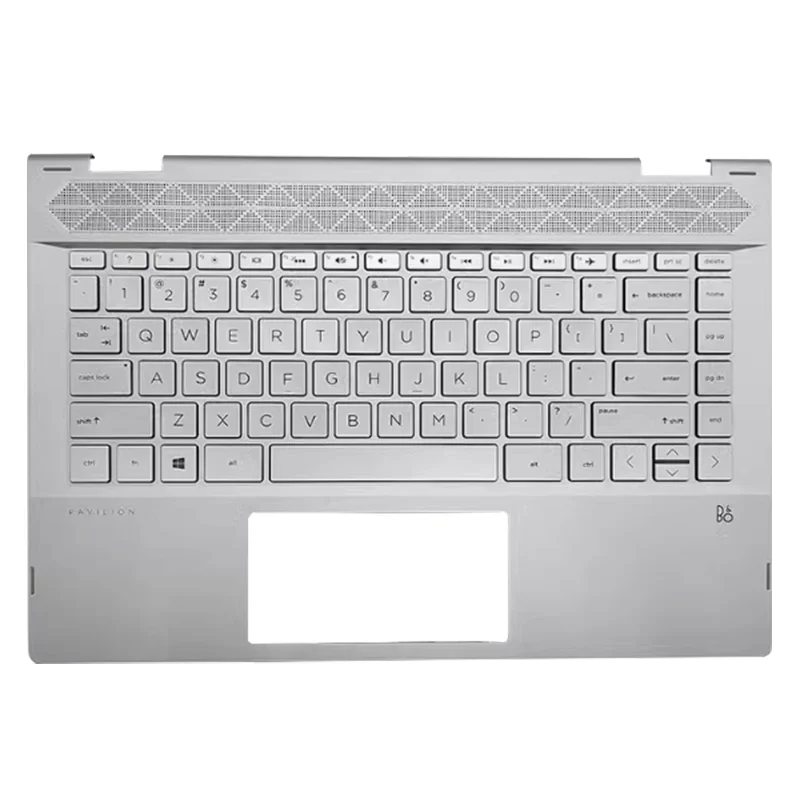 For HP Pavilion 14 X360 14-CD TPN-W131 Laptop Original Palmrest Upper Case with US Keyboard Cover Silver Black Replace Casing