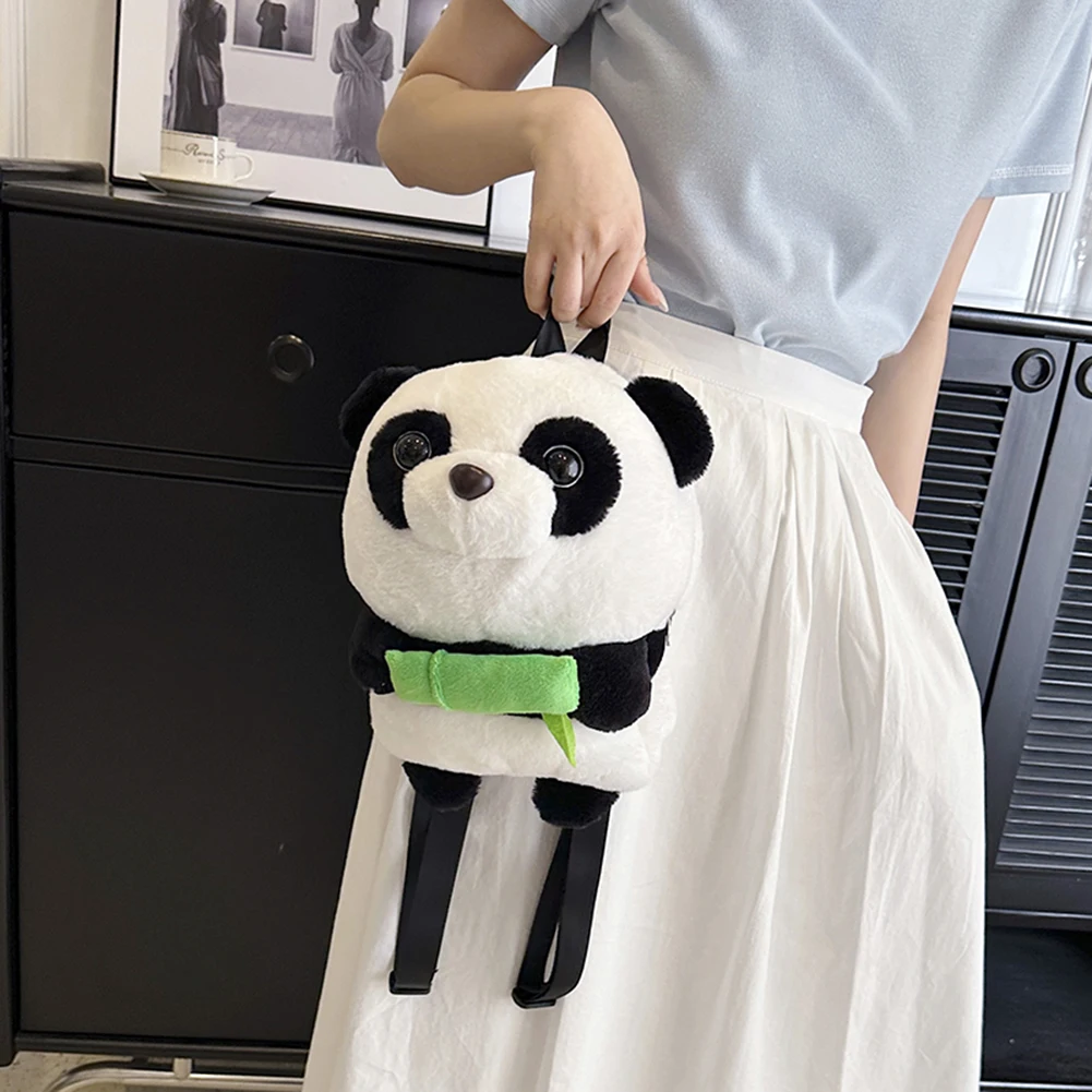 Panda Tier Niedlicher Rucksack Lässiger Plüsch Kindergartenrucksack Mode Einfacher verstellbarer Riemen Kawaii Mädchen Jungen Plüschtasche