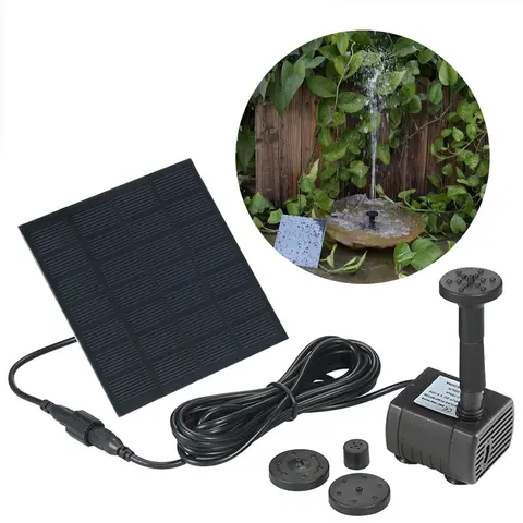 7V, 1.4W pompa dell'acqua solare fontana giardino piante galleggianti irrigazione fontane piscina giardino di casa silicio monocristallino